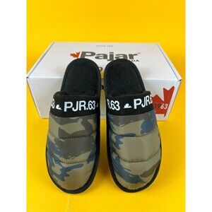 Pajar Canada Stevie Mule Slippers Womens 37 M Olive Green Camo Slip On Flats NWB